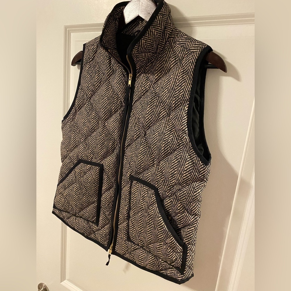 J. Crew Black and White Quilted Vest - Picture 3 of 5